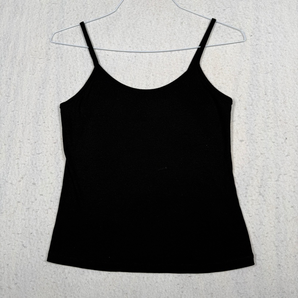 Stars Above Womens Black Beautifully Soft Ribbed Camisole Tank Top Small